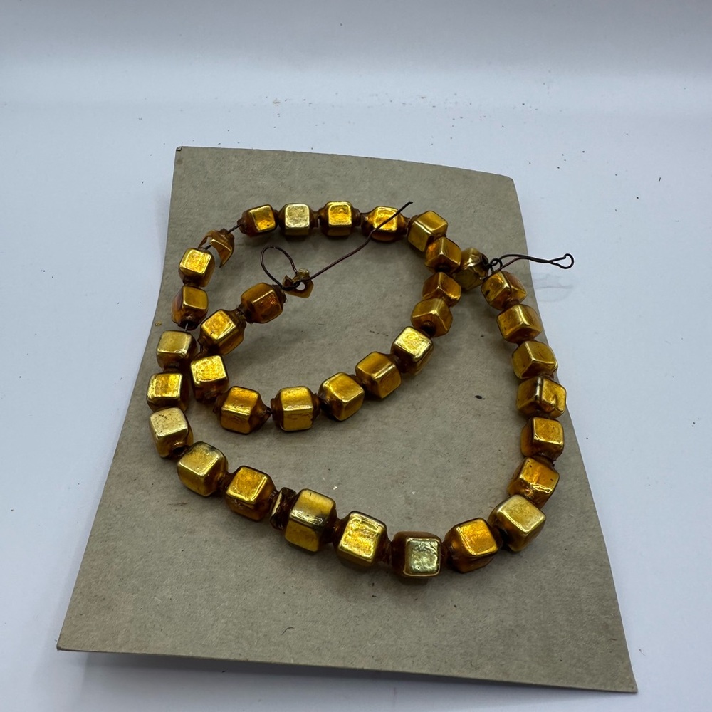 Vintage Christmas mercury glass bead string- 16 inches long
